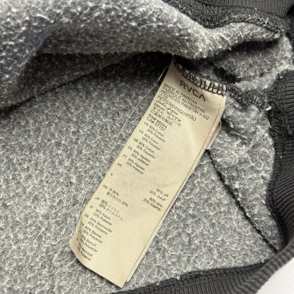 RVCA Hoodie Sweatshirt Mens Medium Faded Black Surf Skate - Picture 15 of 16